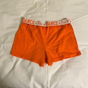 Dance Shorts Girls Size 10/12 Orange